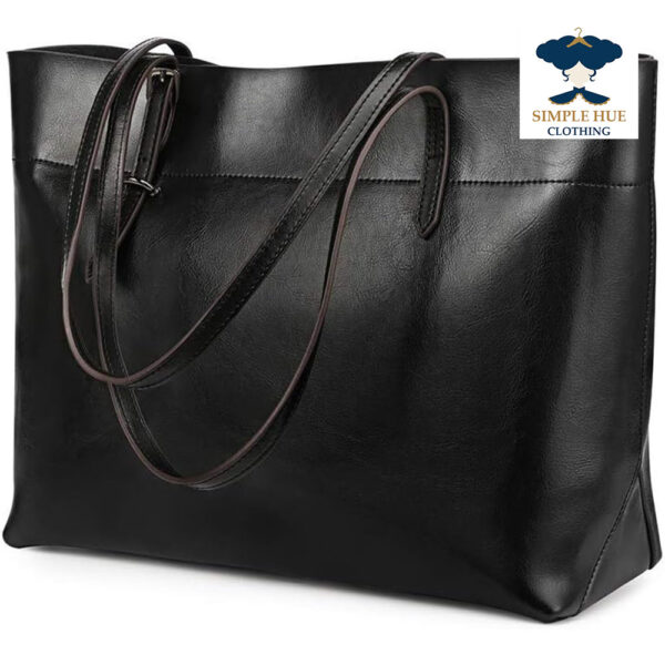 Classic Black Leather Tote